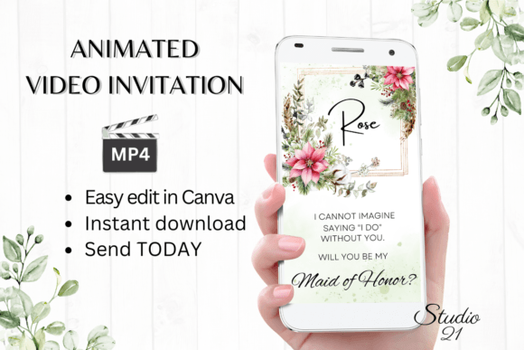 A Festive & Playful Christmas Maid of Honor Proposal W3192MH