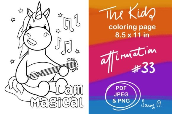 Affirmations Unicorn Guitar Magical KDP: Whimsy Meets Design