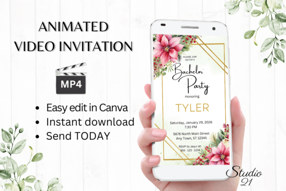 Christmas Bachelor Party Invite W5194: A Festive Digital Evite
