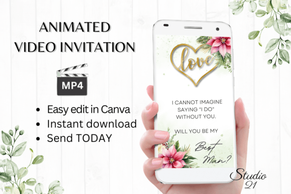 Christmas Best Man Proposal W3190BM: A Festive Digital Invite