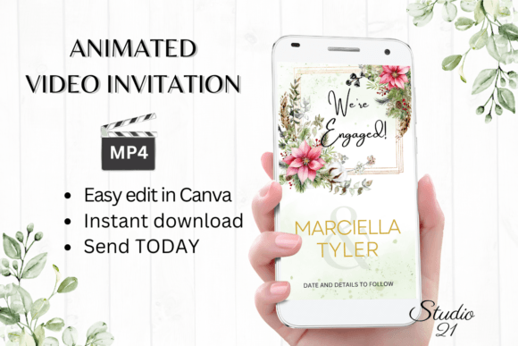 Christmas Engagement Announcement W1192B: A Festive Design Asset