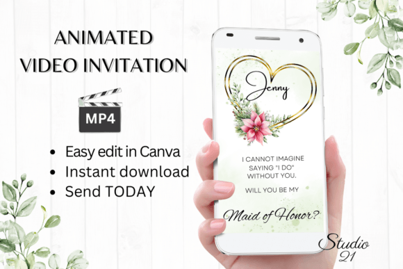 Christmas Maid of Honor Proposal: A Festive Digital Invite