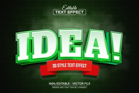 Green Idea 3d Text Effect Editable: A Dynamic Asset for Modern Branding