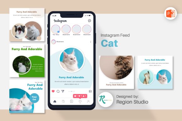 Instagram Feed - Cat: A Template for Whimsical Branding