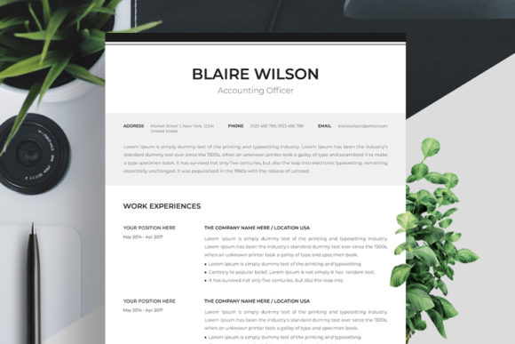 Minimalist Resume/CV and Cover Letter Template: Stand Out Simply