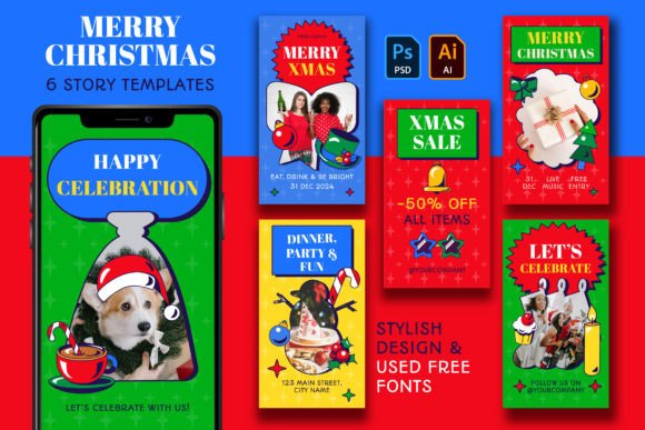 Neo Brutalism Christmas Story: Festive Design Templates