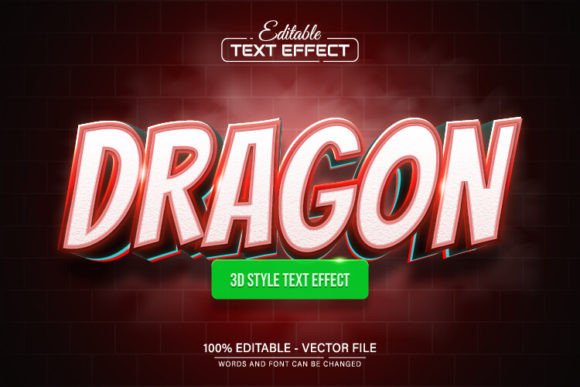 Red Dragon 3D Text Effect Editable: A Bold Design Asset