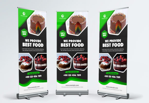 Restaurant Roll Up Banner: Elevate Your Brand with a Professional, Fresh, and Clean Template