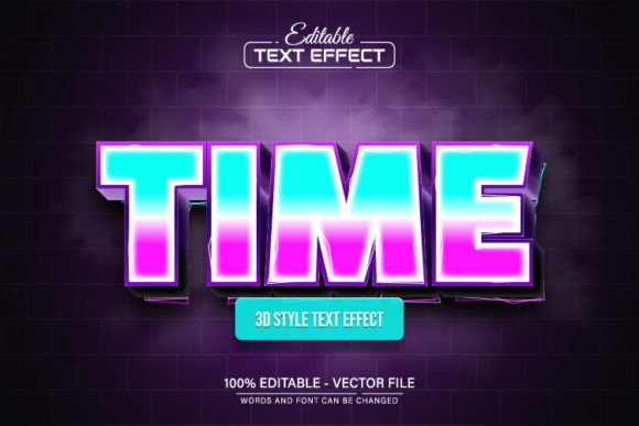 Time 3D Text Effect: Create Bold, Editable Graphics Instantly